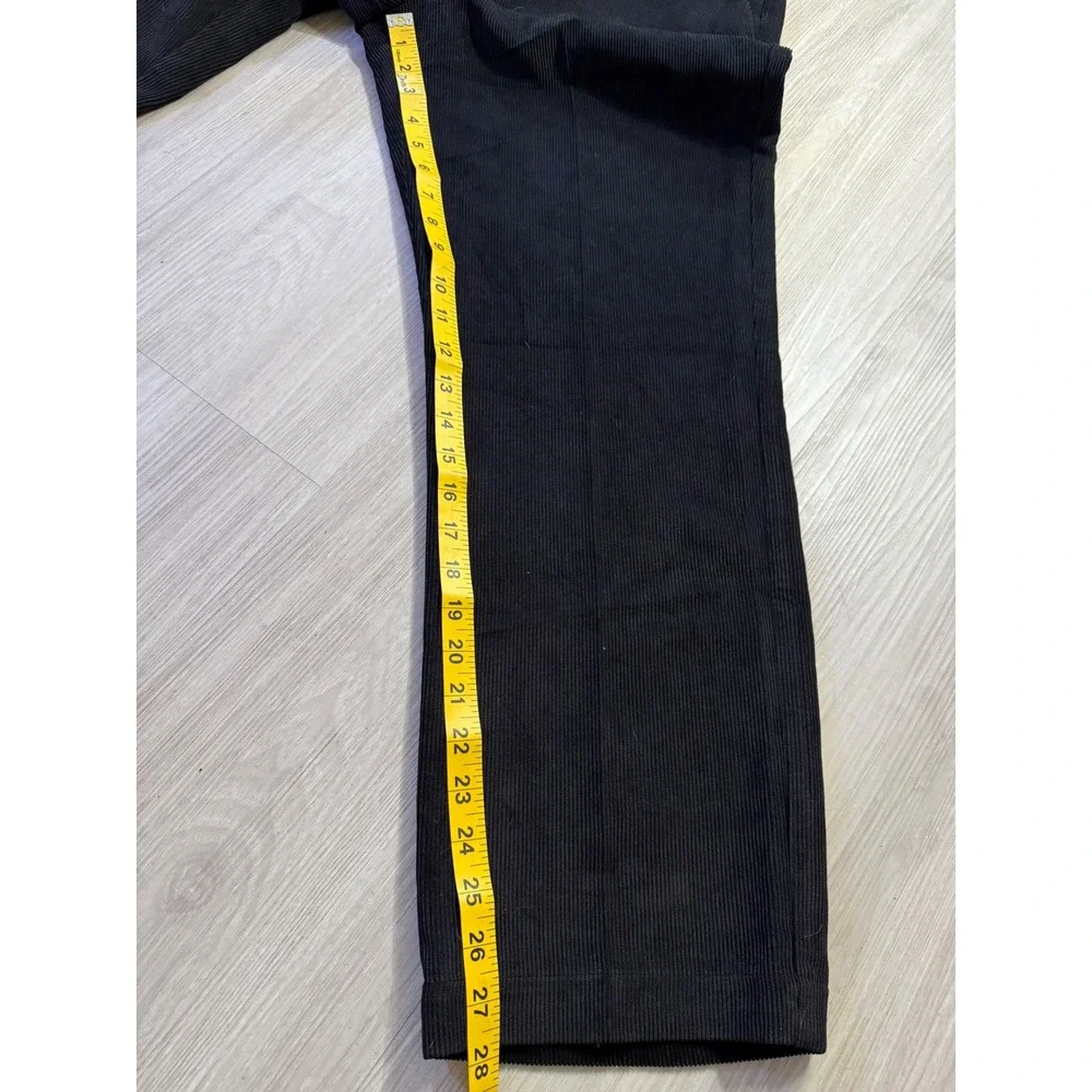 Henry Grethel Mens Black Corduroy Pants Straight Leg 36x29 Flat Front HG Design